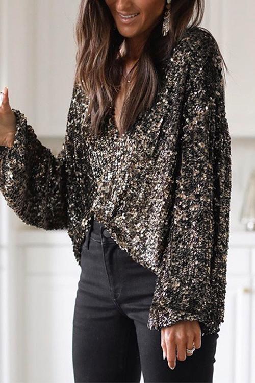 Heididress Christmas/NYE Party Sequin Shirt