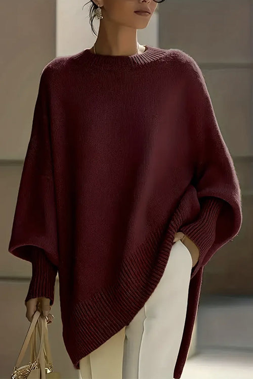 Heididress Crewneck Drop Shoulder Slouchy Pullover Sweater