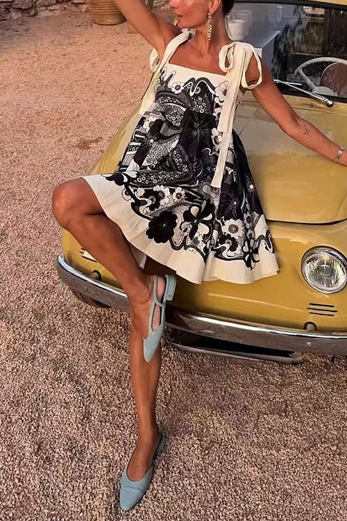 Heididress Bow Shoulder Floral Print Mini Cami Dress