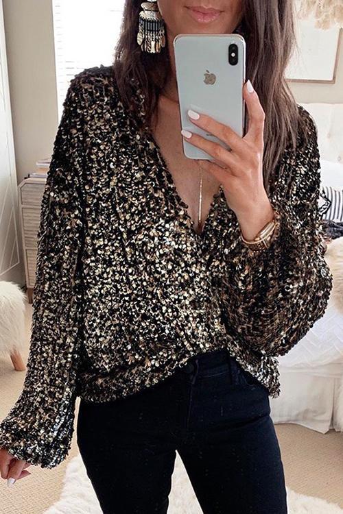 Heididress Christmas/NYE Party Sequin Shirt