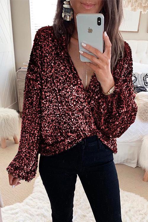 Heididress Christmas/NYE Party Sequin Shirt