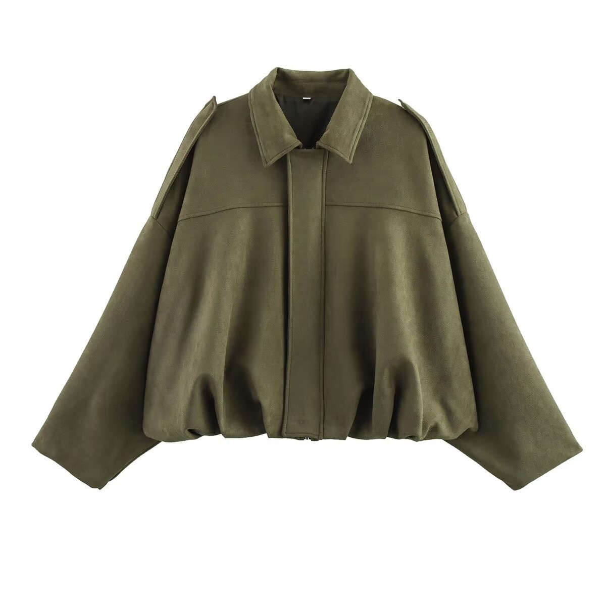 Heididress Lapel Zip Up Trendy Bomber Jacket