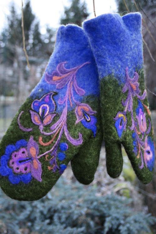 Heididress Christmas Gift Embroidery Mittens(5 Colors)
