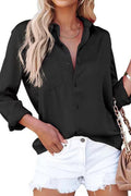 Heididress Solid Long Sleeves Button Up Satin Shirt