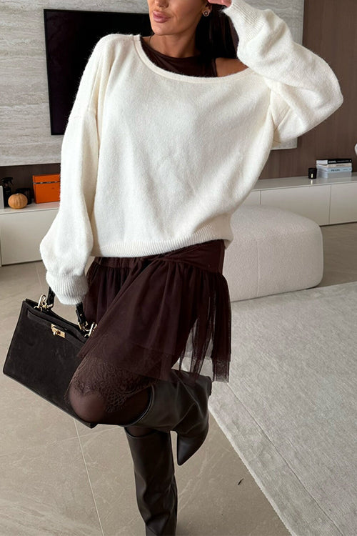 Chic One Shoulder Long Sleeves Pullover Sweater