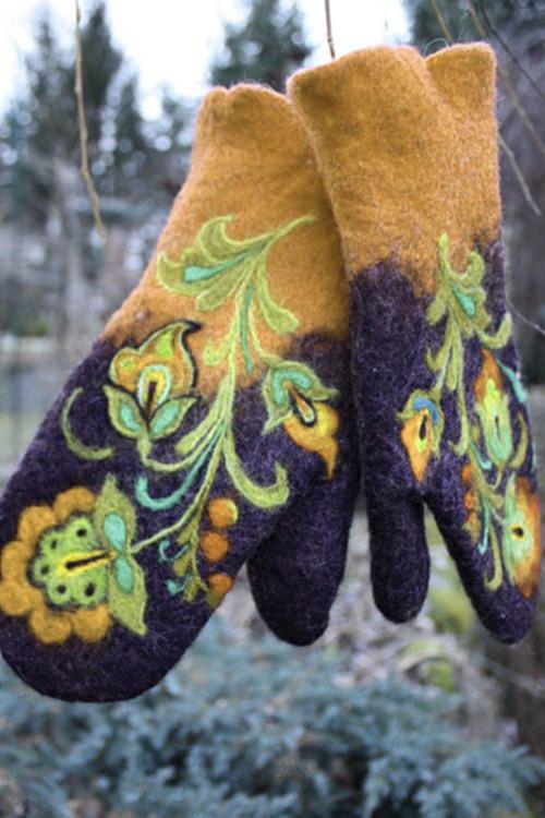 Heididress Christmas Gift Embroidery Mittens(5 Colors)