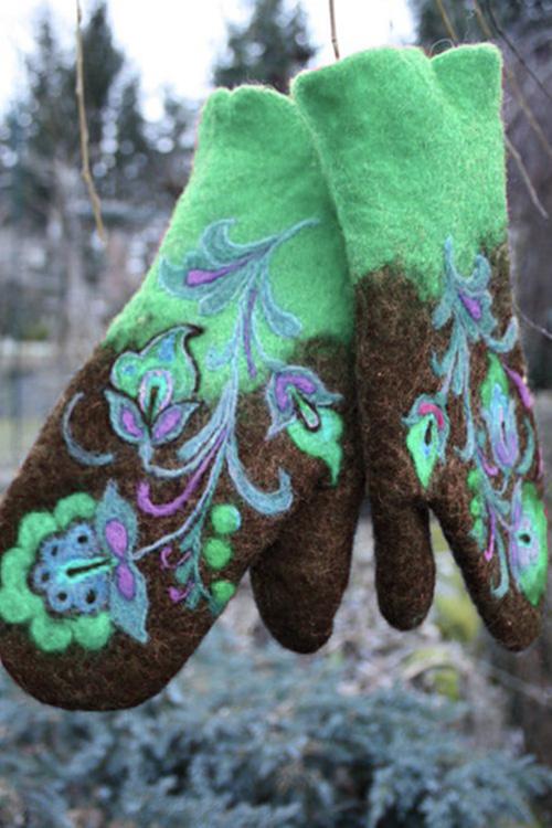 Heididress Christmas Gift Embroidery Mittens(5 Colors)