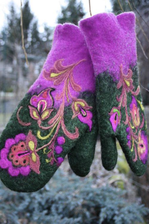 Heididress Christmas Gift Embroidery Mittens(5 Colors)
