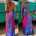 Heididress Strappy Backless Tie Dye Maxi Dress