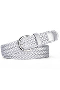 Heididress Faux Leather Metal Buckle Adjustable Braided Belt