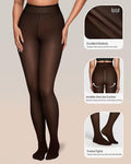 Heididress High Waist Fleece Lined Winter Thermal Pantyhose