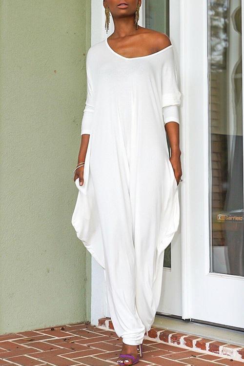 Heididress Long Sleeve Wide Leg Pockets Baggy Jumpsuit