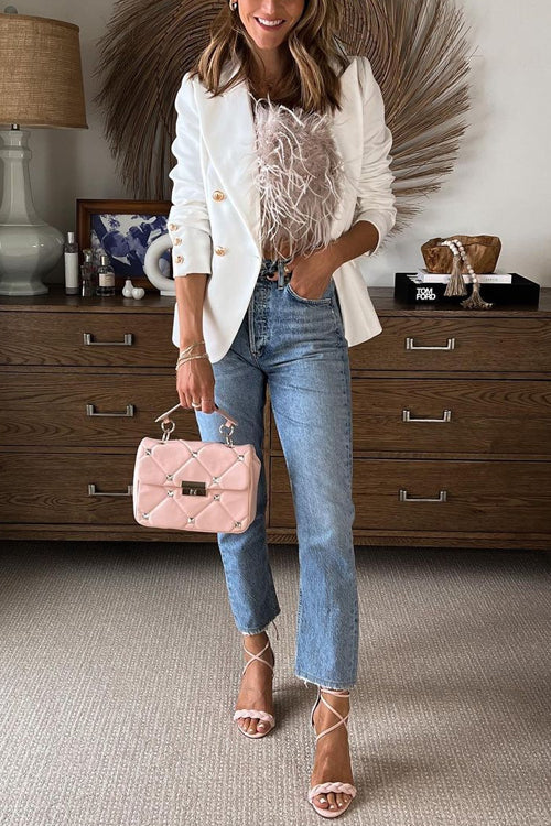 Heididress Fuzzy Feather Crop Tube Top