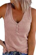 Heididress Carrie V Neck Buttons Sleeveless Top