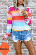 Heididress Long Sleeve Candy Striped Pullover Top