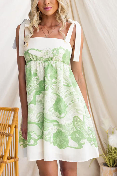 Heididress Bow Shoulder Floral Print Mini Cami Dress