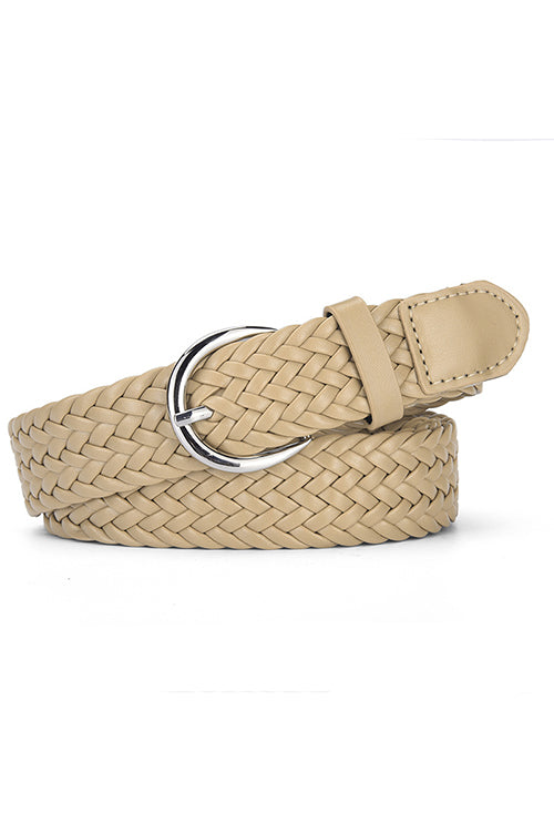 Heididress Faux Leather Metal Buckle Adjustable Braided Belt