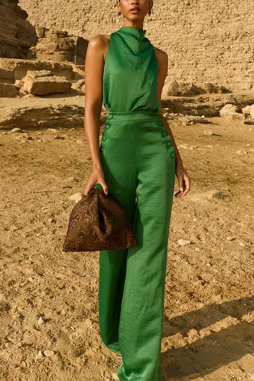 Mockneck Sleeveless Solid Top