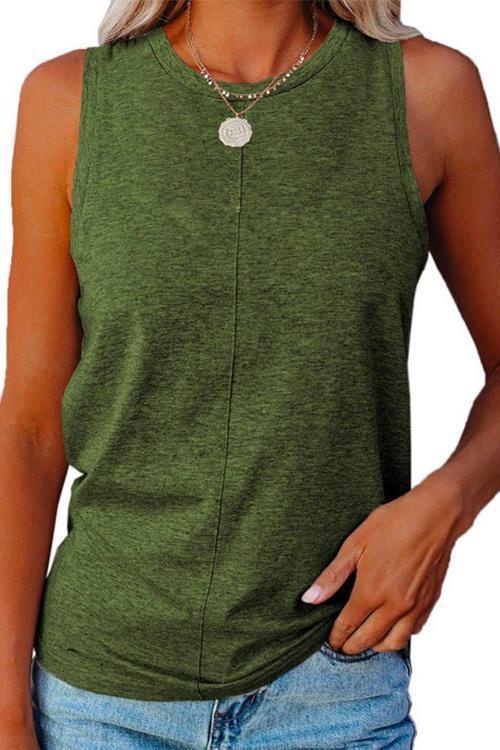 Heididress Solid Crewneck Sleeveless Casual Top
