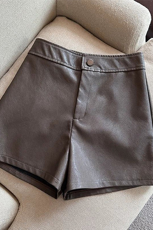 Heididress Chicest High Rise Faux Leather Shorts