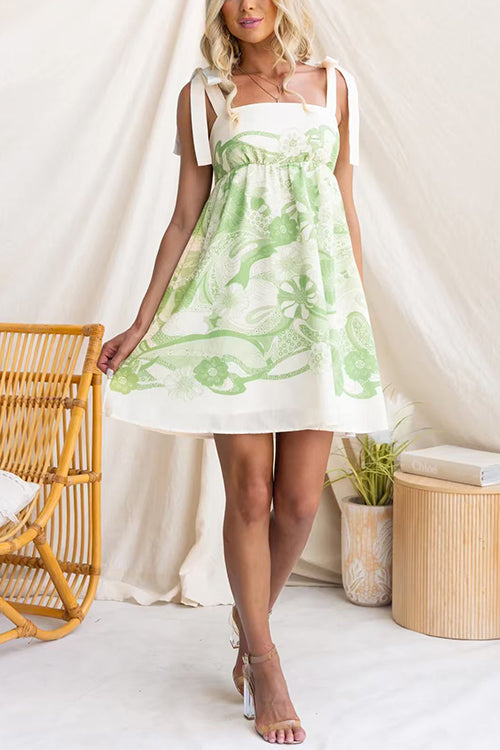 Heididress Bow Shoulder Floral Print Mini Cami Dress