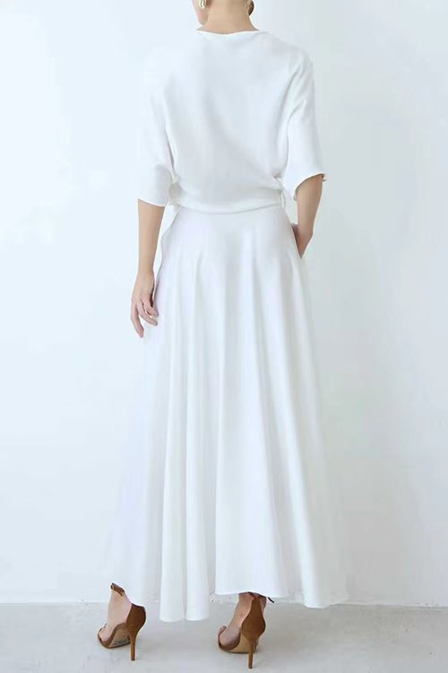 Half Sleeves Split Pocketed Maxi Dress