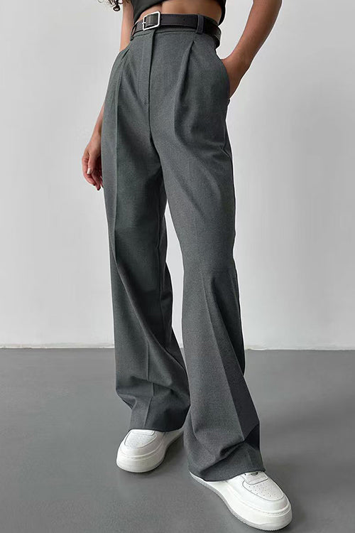 Heididress High Rise Pocketed Straight Leg Suit Pants