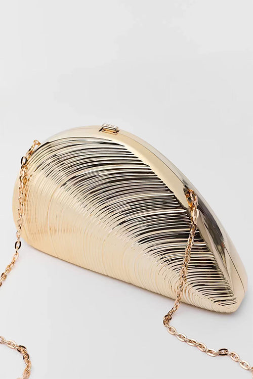 Heididress Trendy Chain Glitter Oyster Clutch Bag