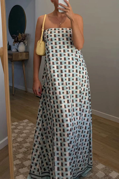 Heididress Strapless Color Block Loose Fit Maxi Dress