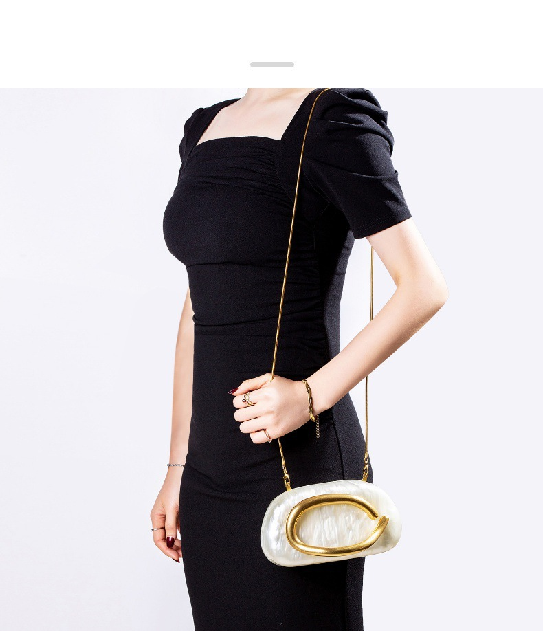 Heididress Trendy Chain Metal Handle Evening Handbag