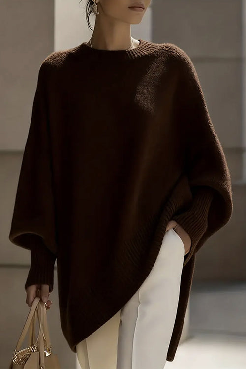 Heididress Crewneck Drop Shoulder Slouchy Pullover Sweater