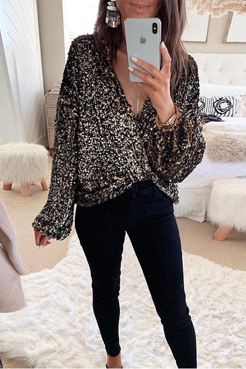 Heididress Christmas/NYE Party Sequin Shirt