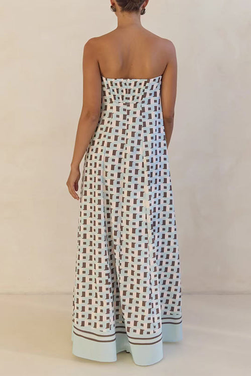 Heididress Strapless Color Block Loose Fit Maxi Dress
