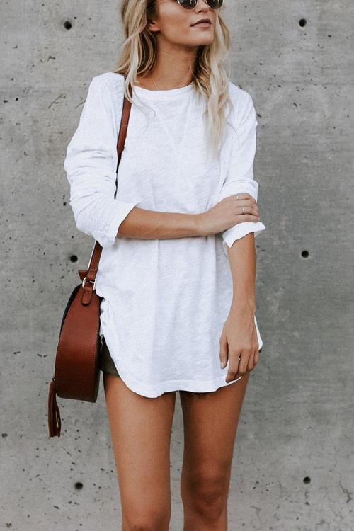 Heididress Solid Long Sleeves Cozy T-shirt