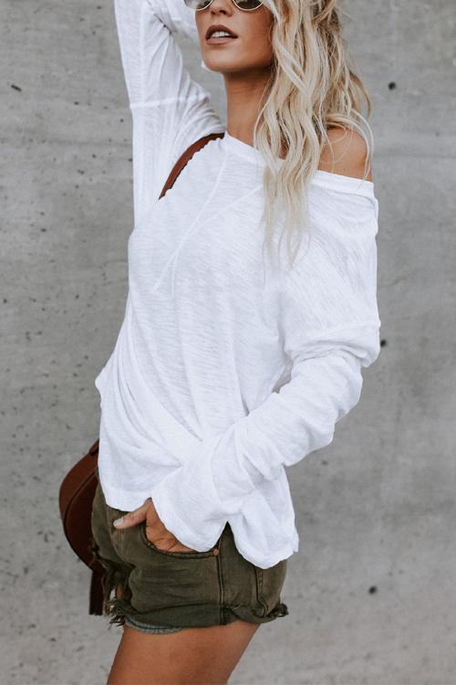 Heididress Solid Long Sleeves Cozy T-shirt